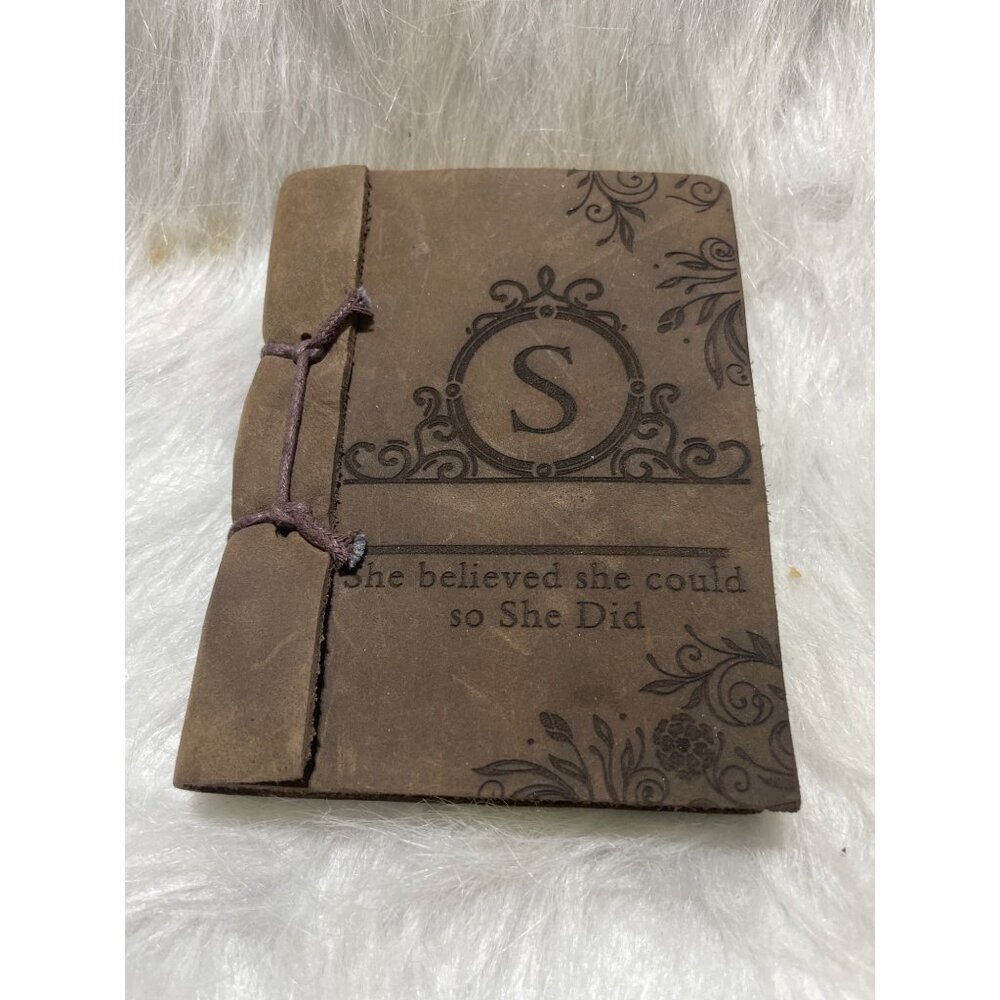 Personalized Leather Journal With "She Believed She Could So She Did" Engraving
